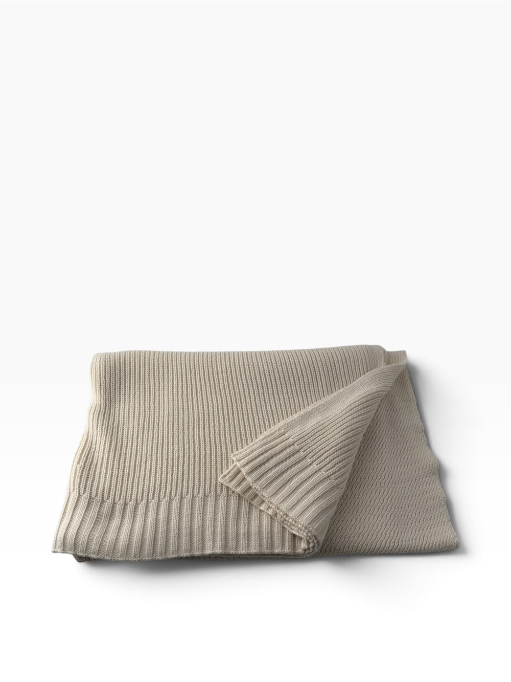Crate&Barrel Equinox Sweater Knit Cream Throw Blanket 55” X 70” Cozy Cottagecore